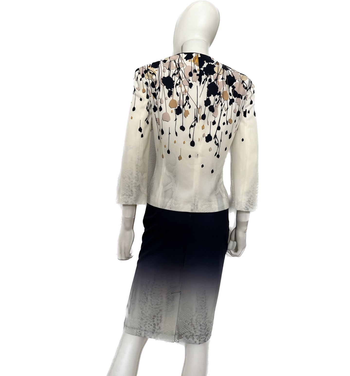 NWT POLEN POE SKIRT SUIT 3/4 SLEEVES LINED JACKET AND PENCIL STYLE LINED SKIRT