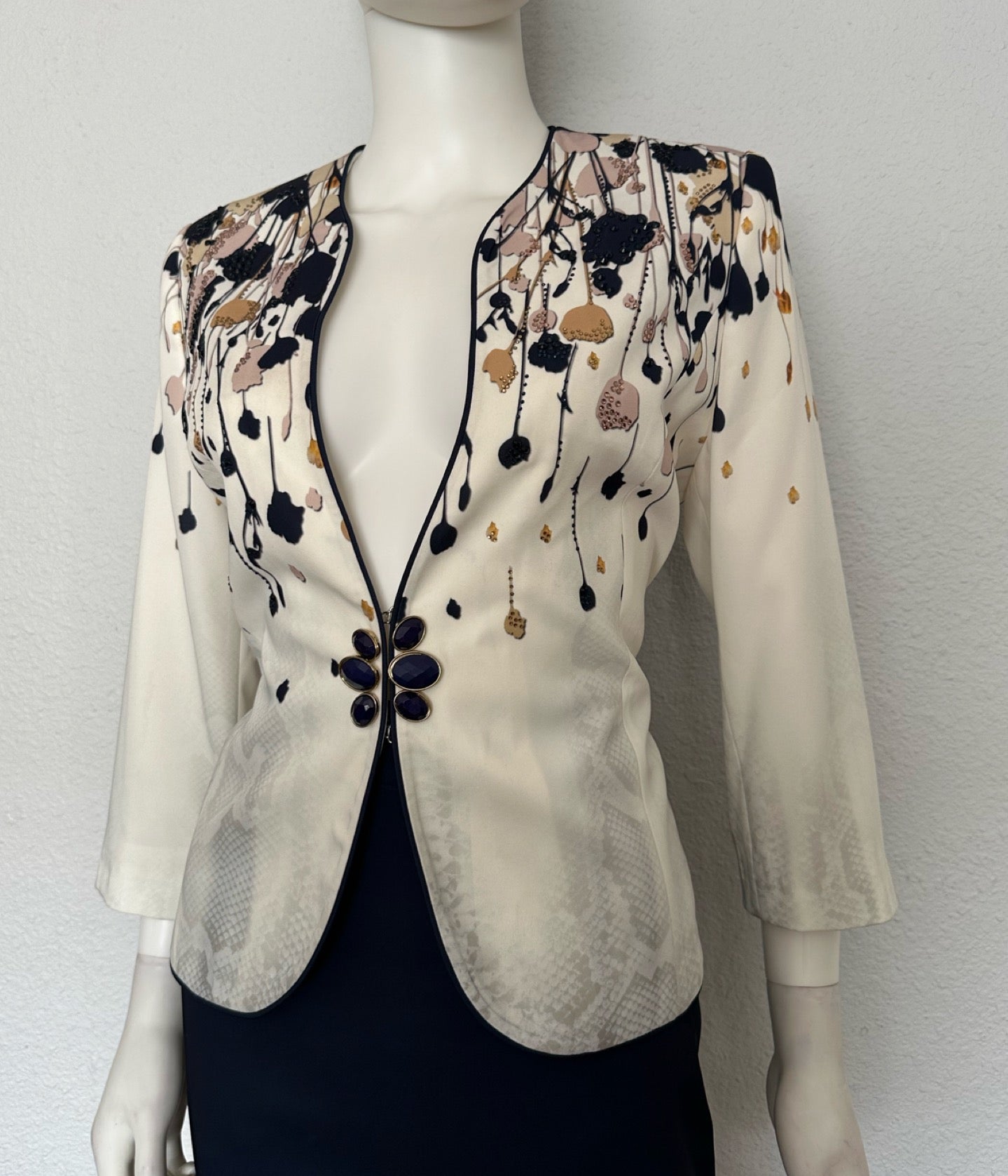 NWT POLEN POE SKIRT SUIT 3/4 SLEEVES LINED JACKET AND PENCIL STYLE LINED SKIRT