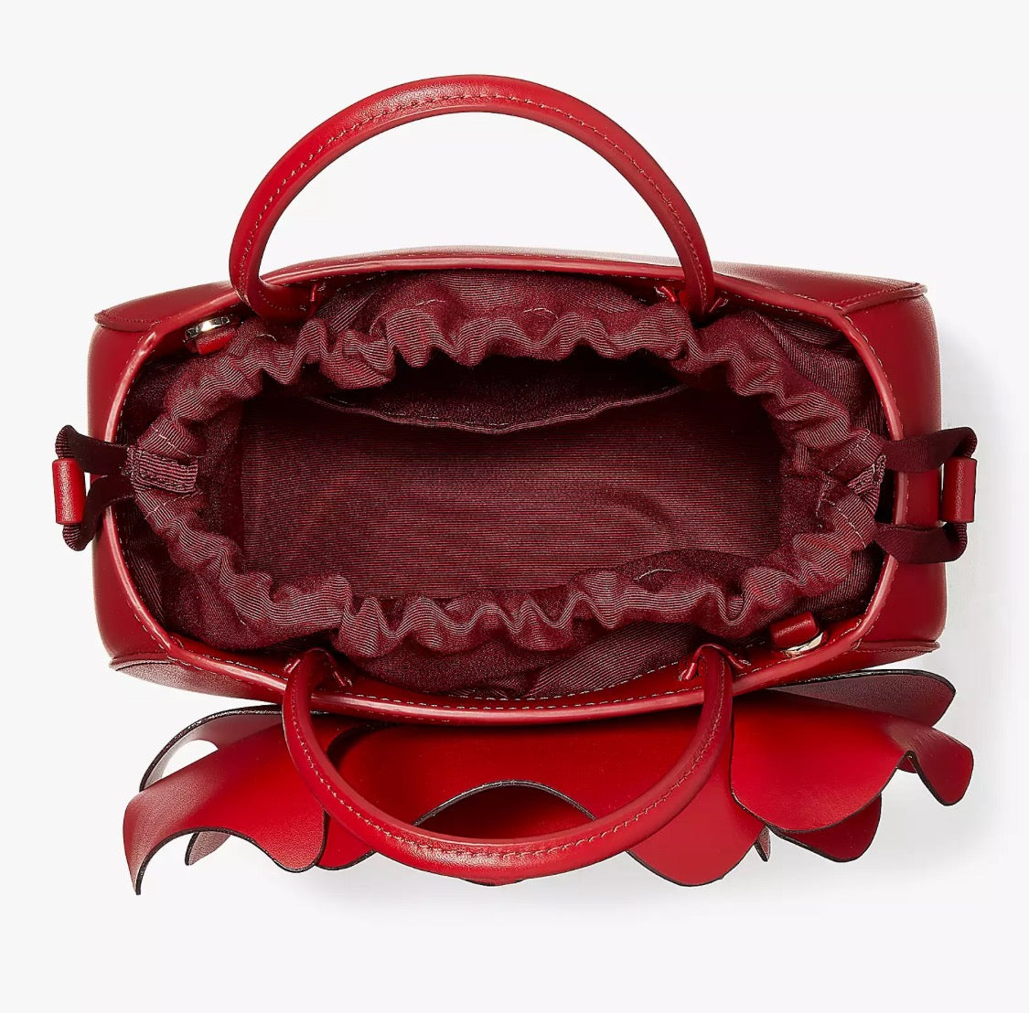 NWT KATE SPADE Flora 3D Rose Leather Crossbody in Candied Cherry Handbag