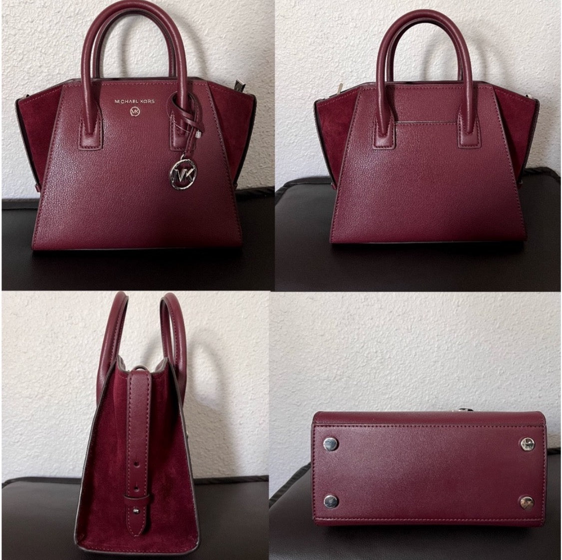 NWT Michael Kors Avril Small Leather/Suede Satchel