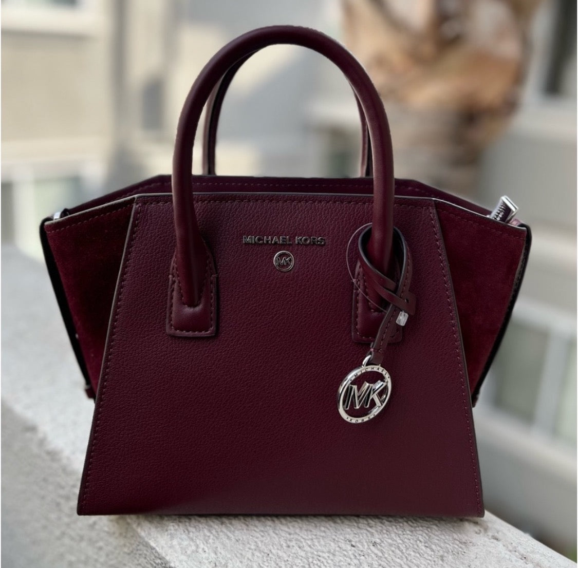 NWT Michael Kors Avril Small Leather/Suede Satchel