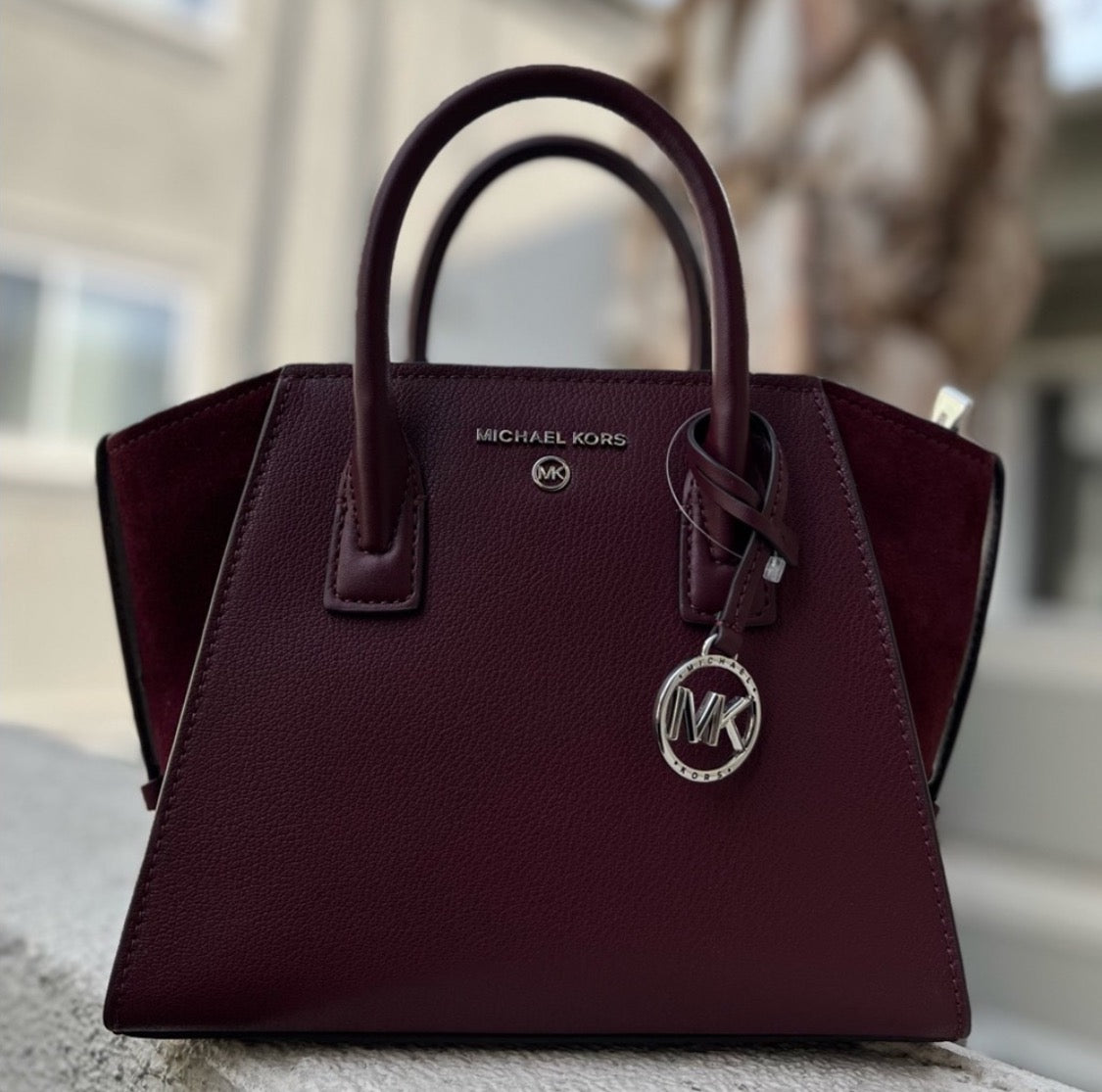 NWT Michael Kors Avril Small Leather/Suede Satchel