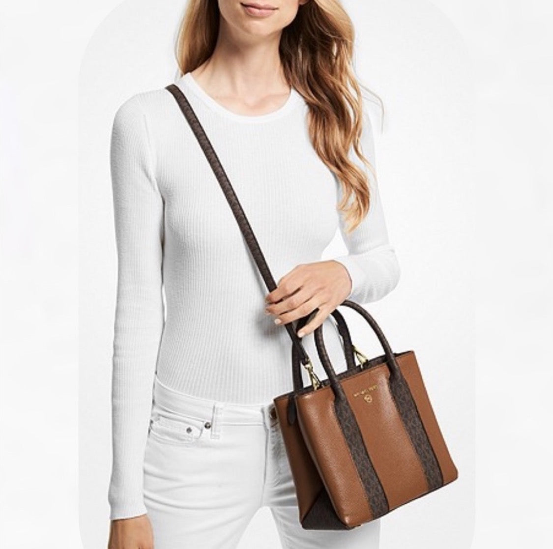 NWT Michael Kors Austin Medium Leather Messenger