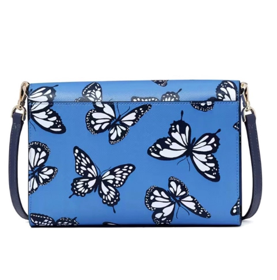 NWT Kate Spade Carson Convertible Leather Crossbody Butterfly Print