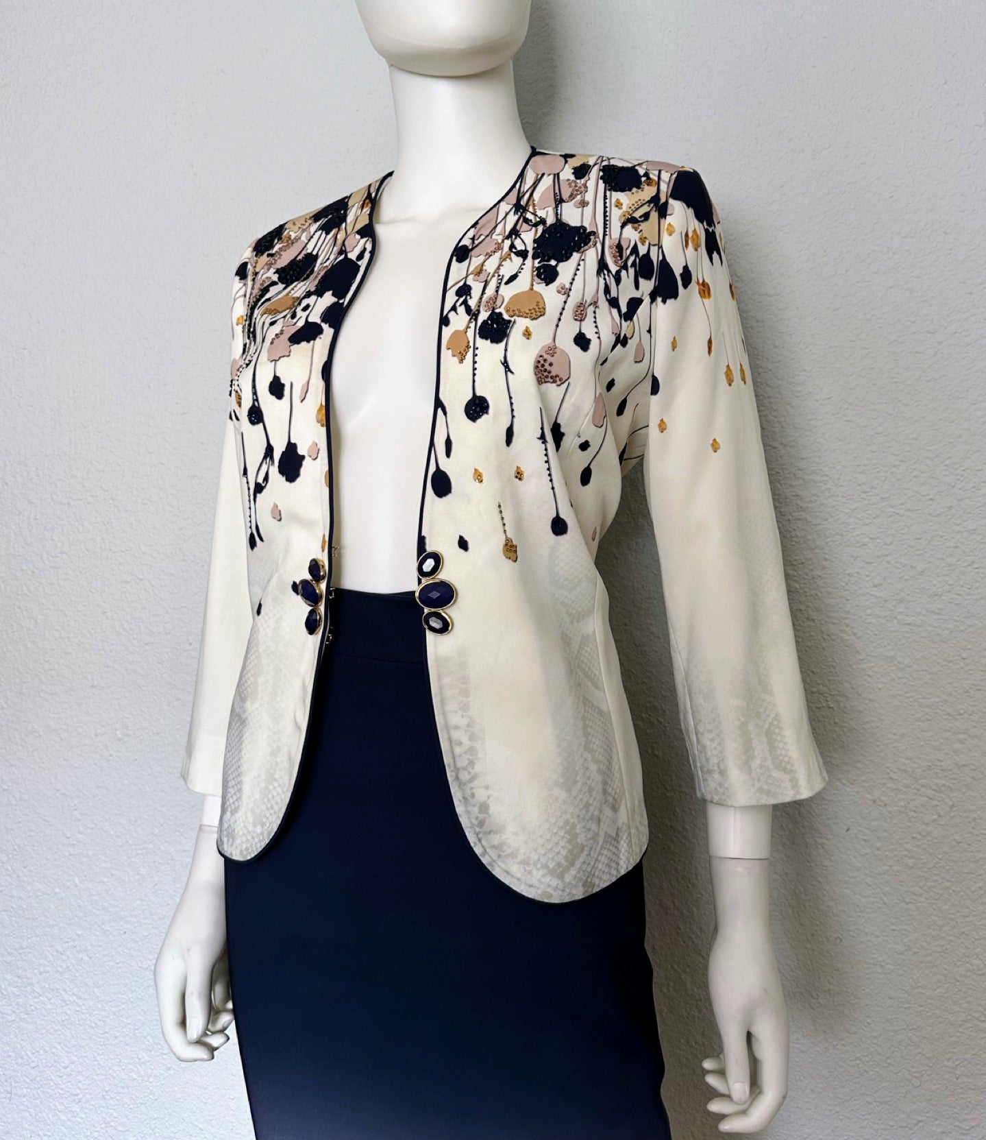 NWT POLEN POE SKIRT SUIT 3/4 SLEEVES LINED JACKET AND PENCIL STYLE LINED SKIRT