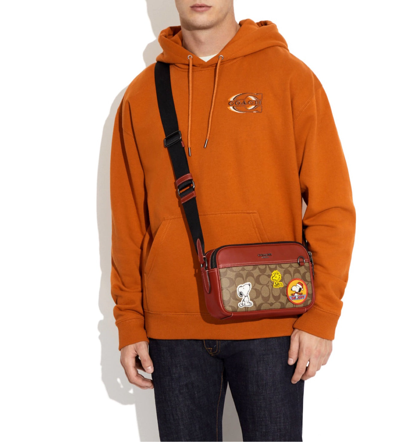 Coach X Peanuts Graham Crossbody In Signature Canvas With Patches