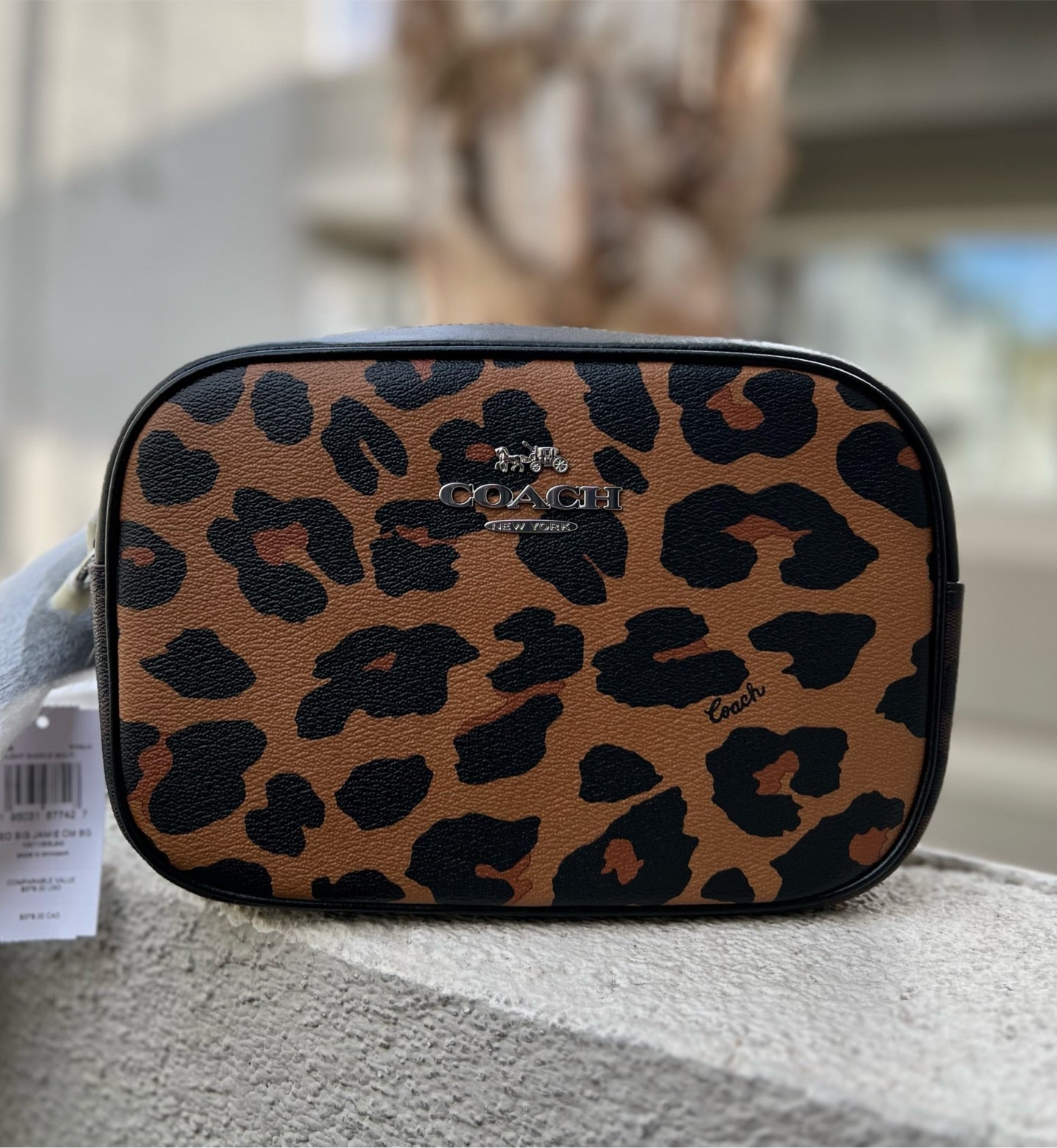 Coach Jamie Camera Bag In Signature Canvas With Leopard Print