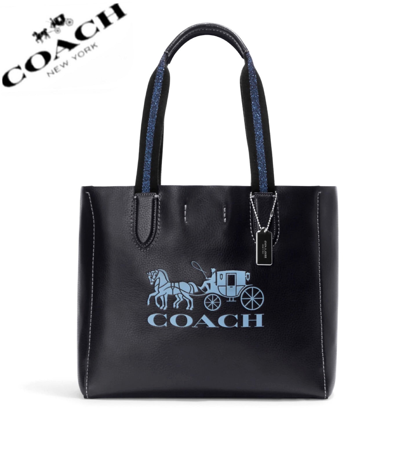 Coach Derby Leather Tote With Horse And Carriage