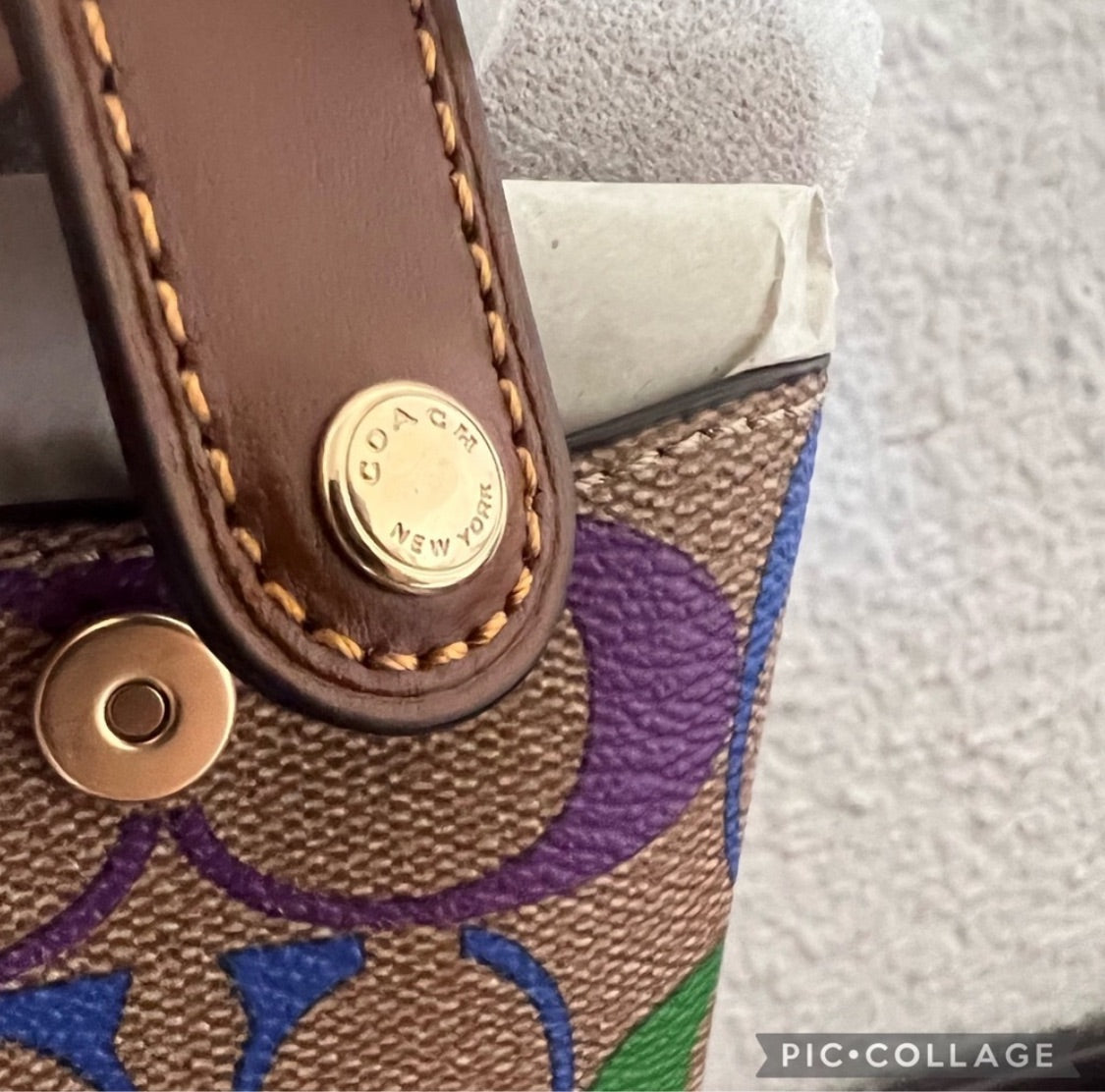 Coach Phone Crossbody In Rainbow Signature Canvas