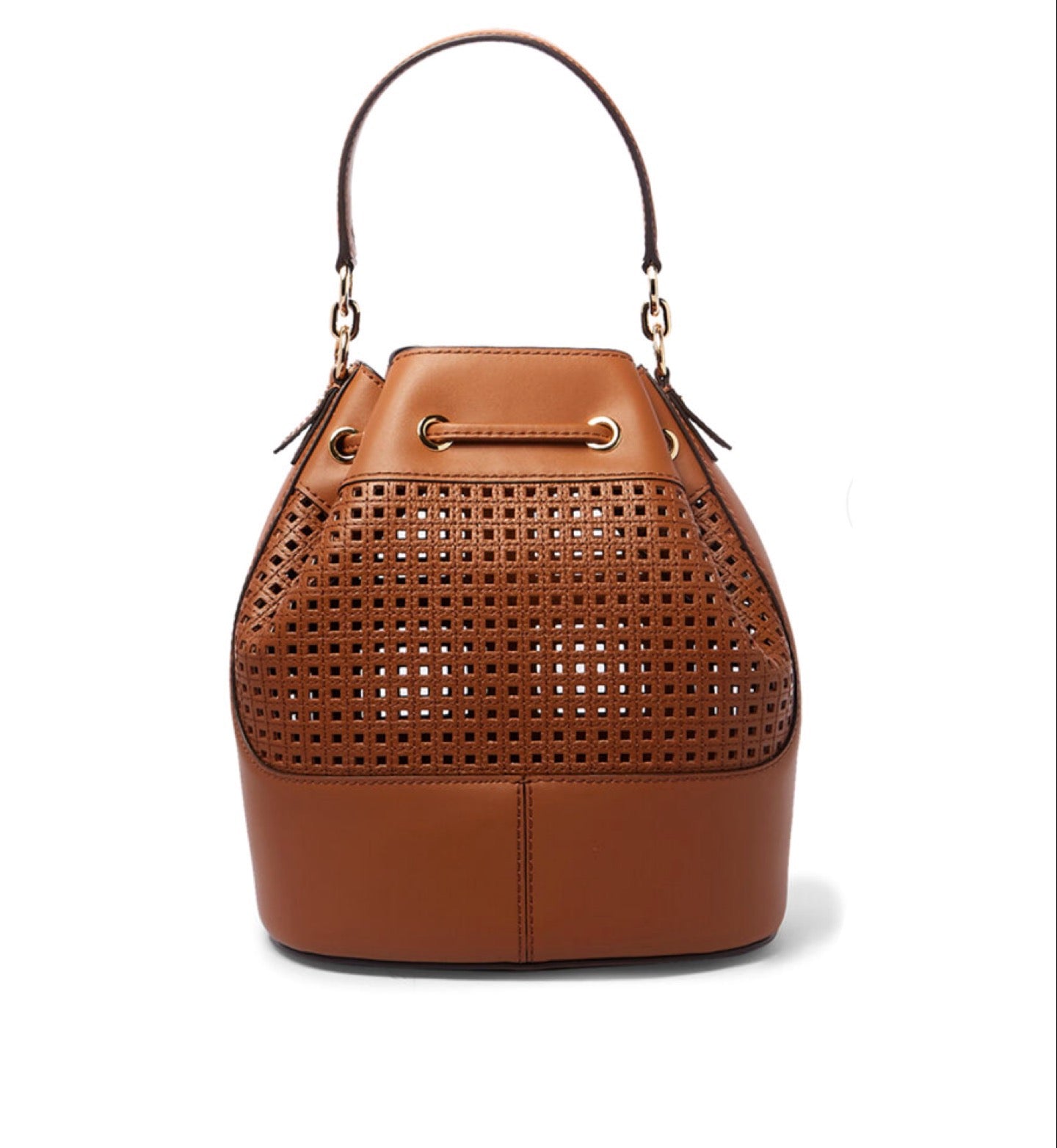 Devon Medium Perforated Leather Bucket Bag