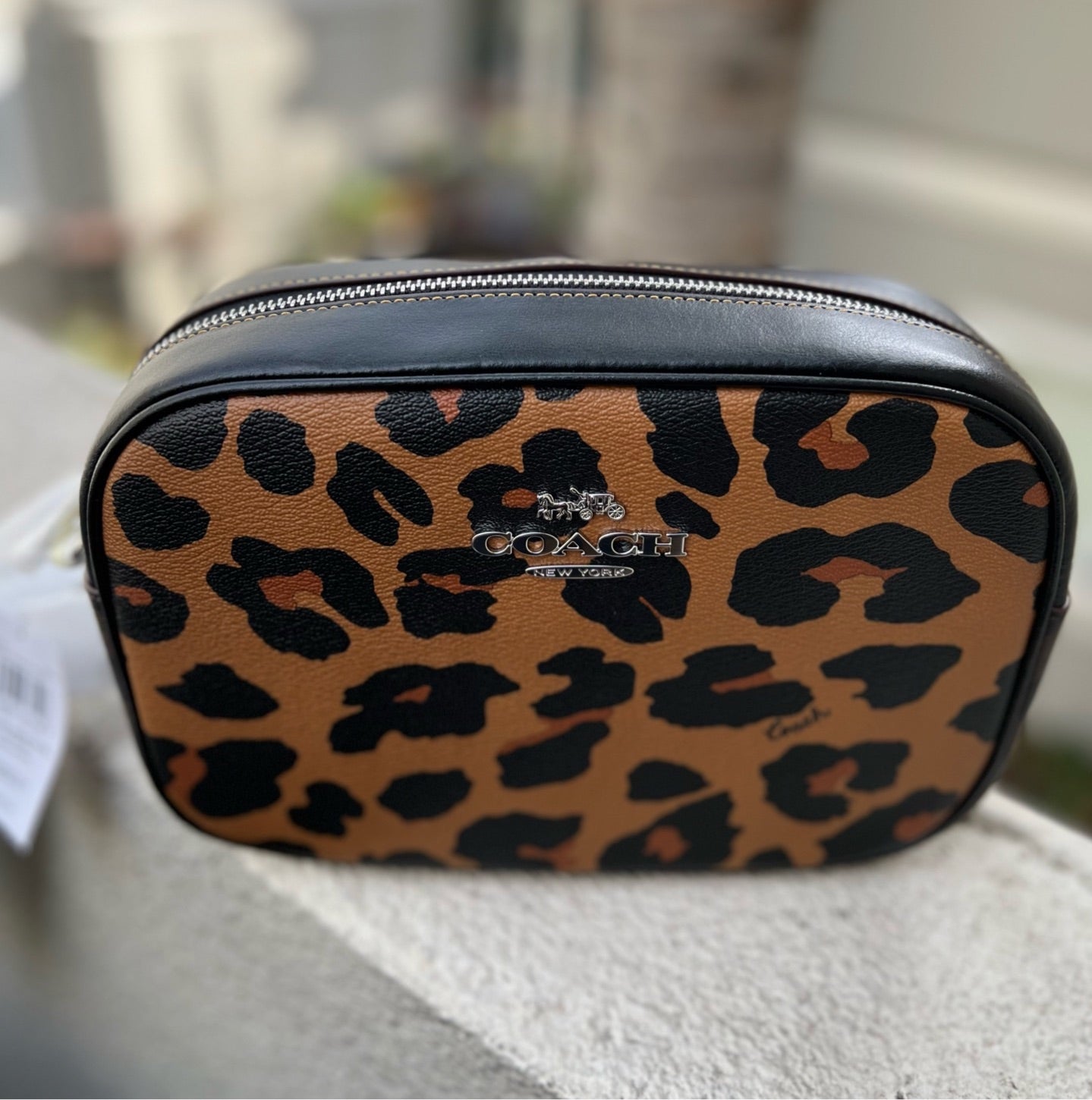 Coach Jamie Camera Bag In Signature Canvas With Leopard Print