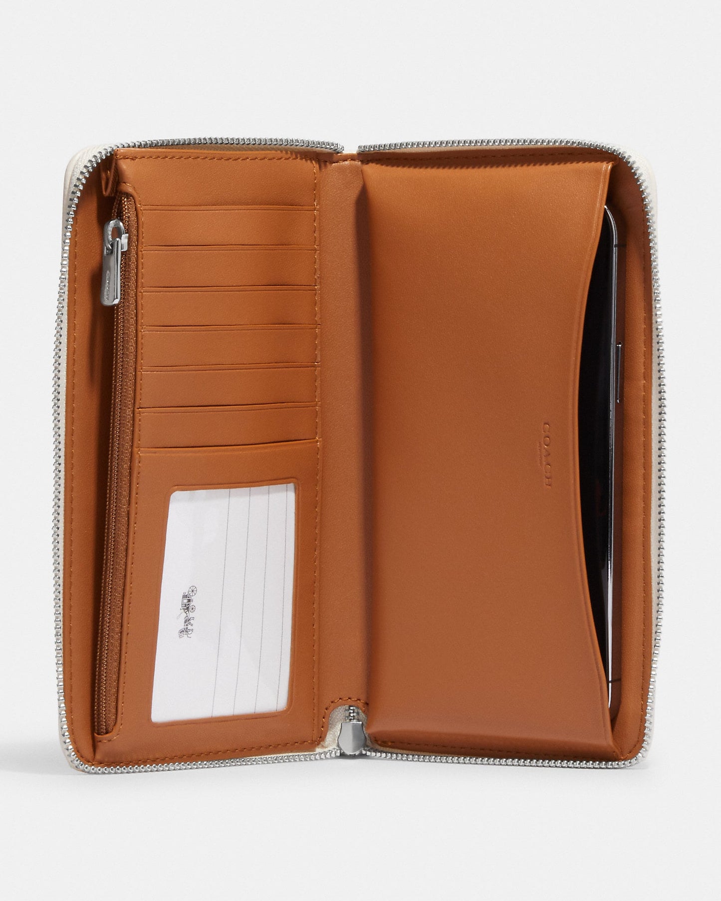 🌈Dempsey Large Phone Wallet Signature Jacquard With Rainbow Stripe/Coach Patch