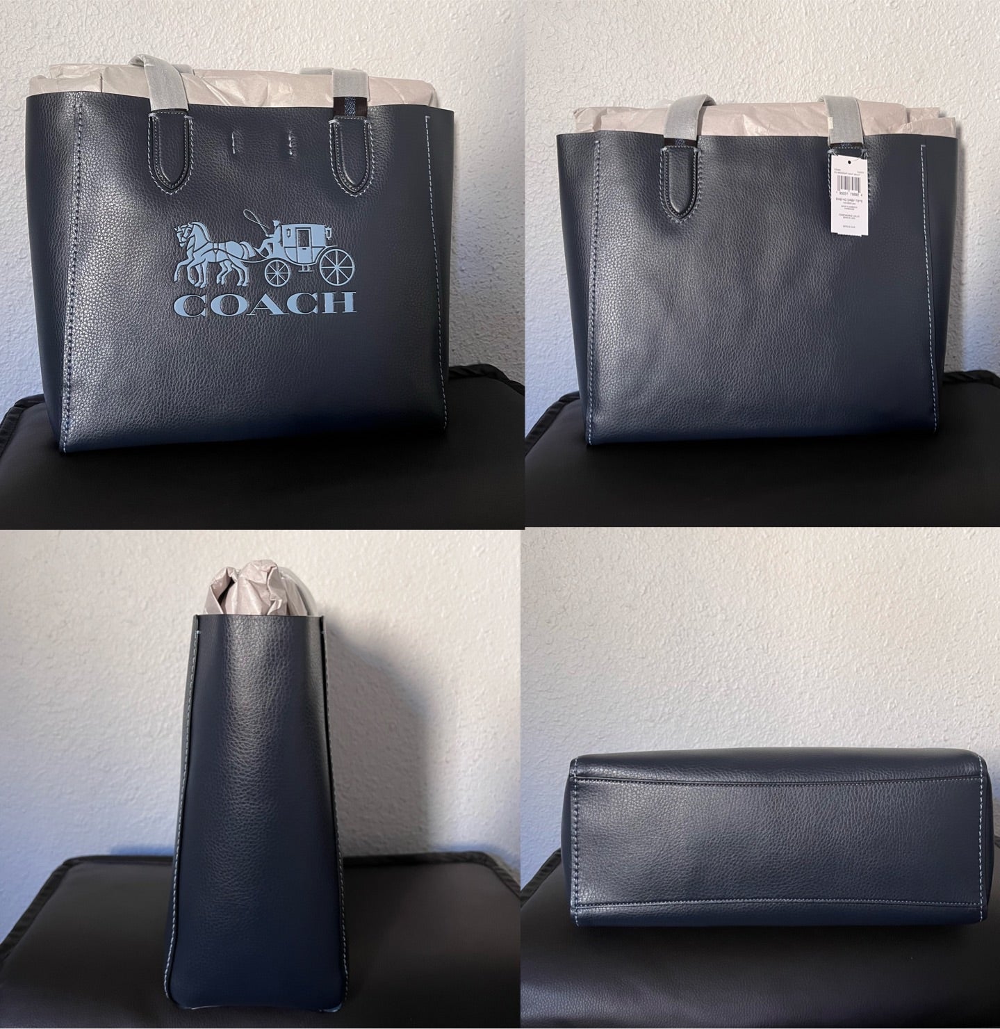 Coach Derby Leather Tote With Horse And Carriage