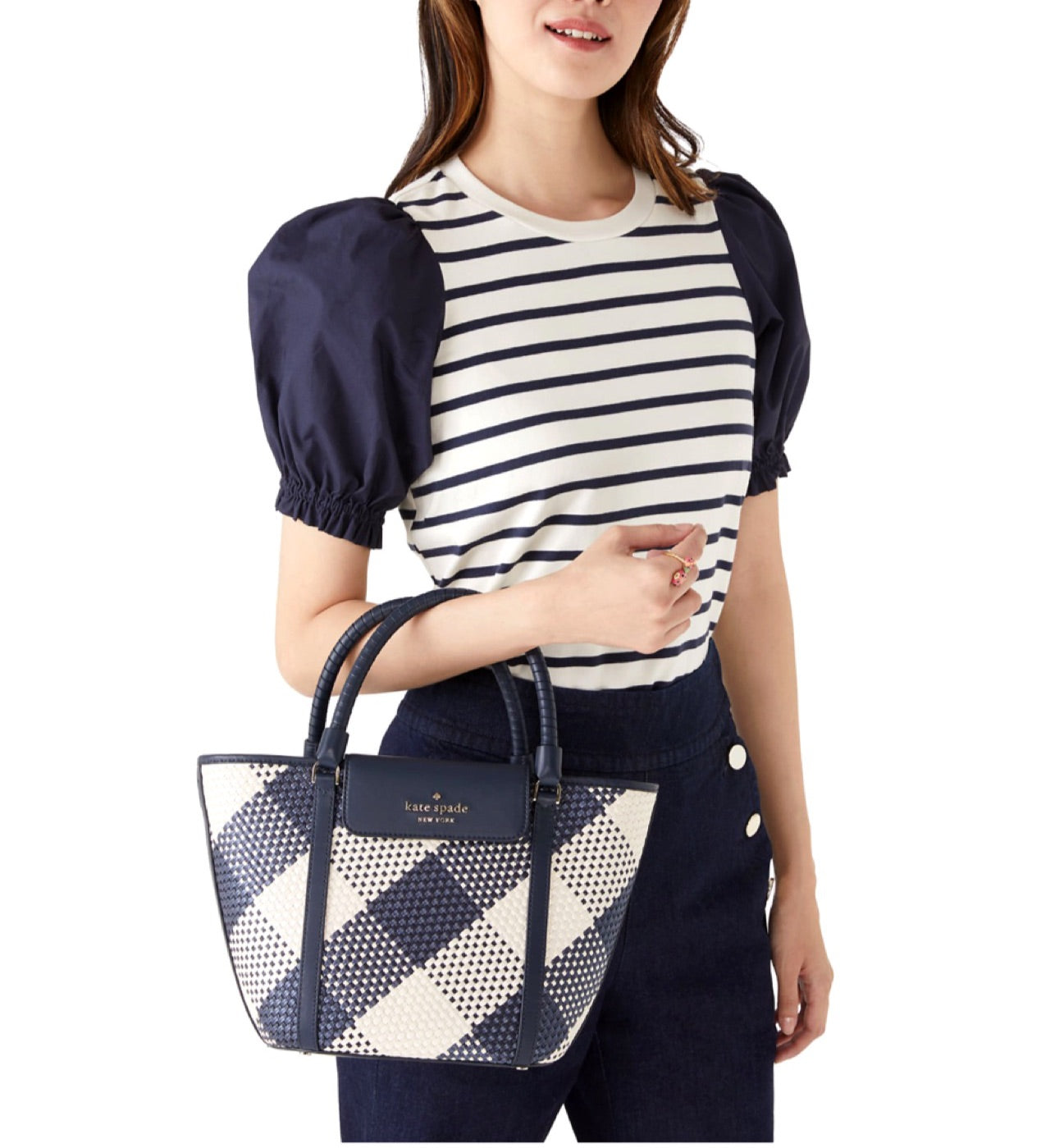 Kate Spade Cruise Gingham Medium Tote
