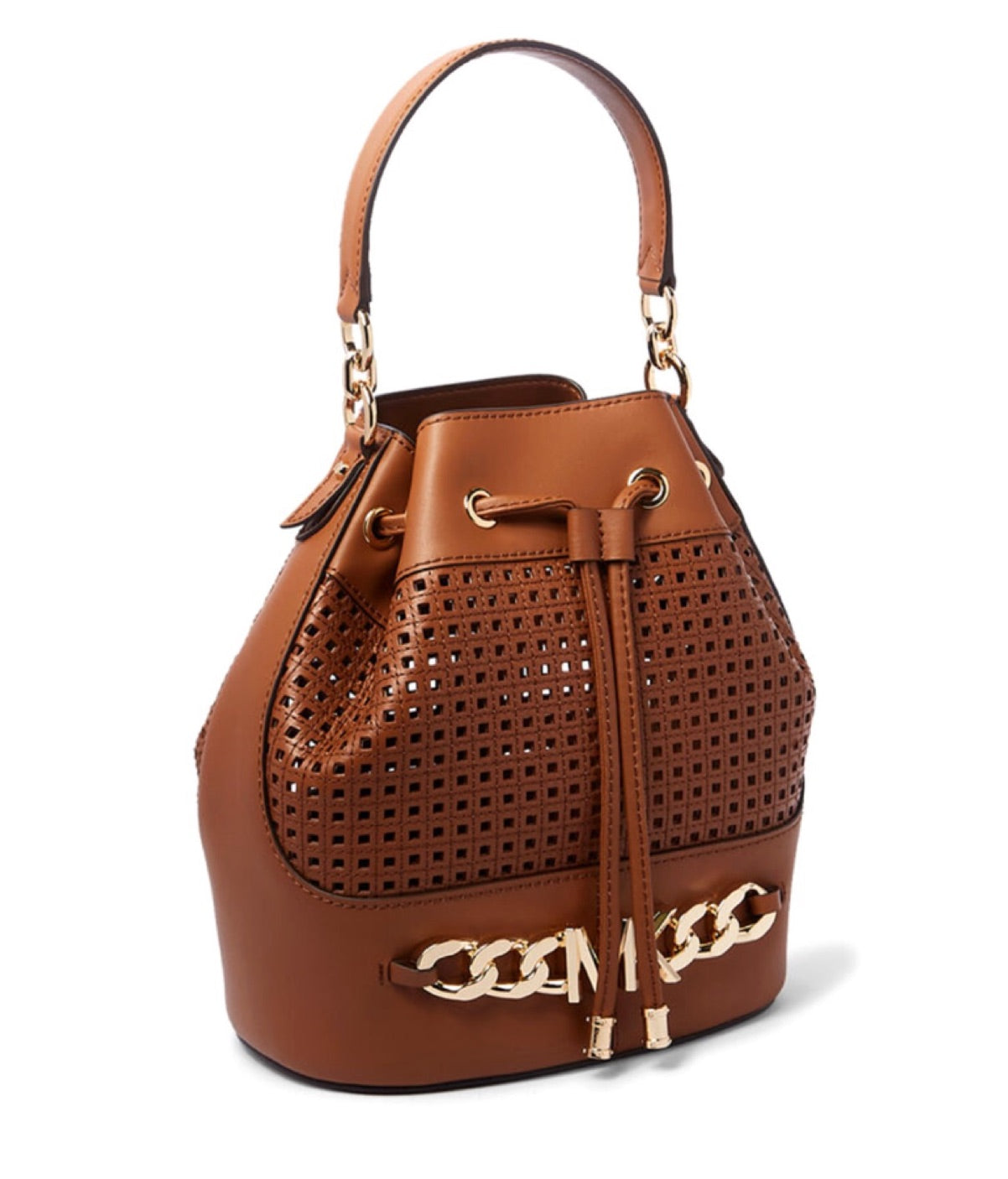Devon Medium Perforated Leather Bucket Bag