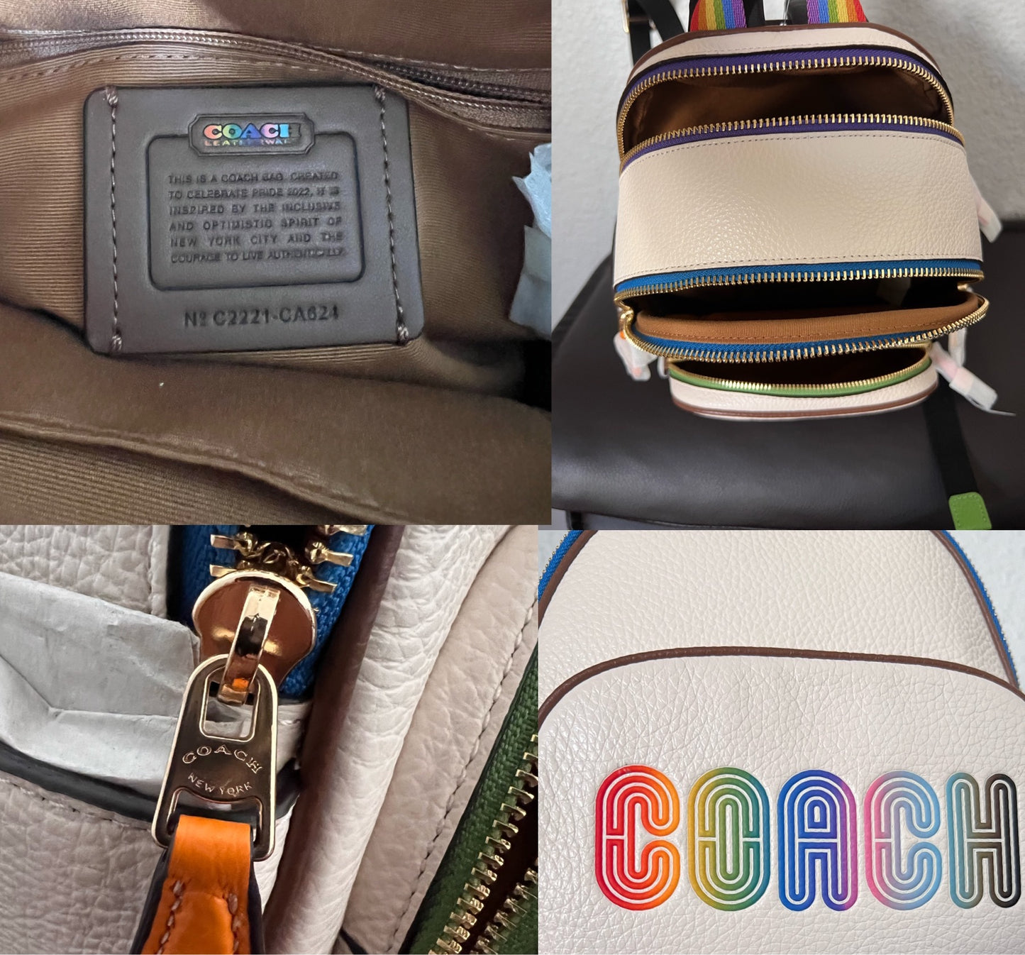 Coach Mini Court Backpack With Rainbow Coach