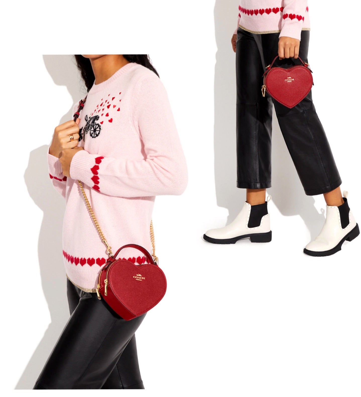 Coach Heart Leather Crossbody