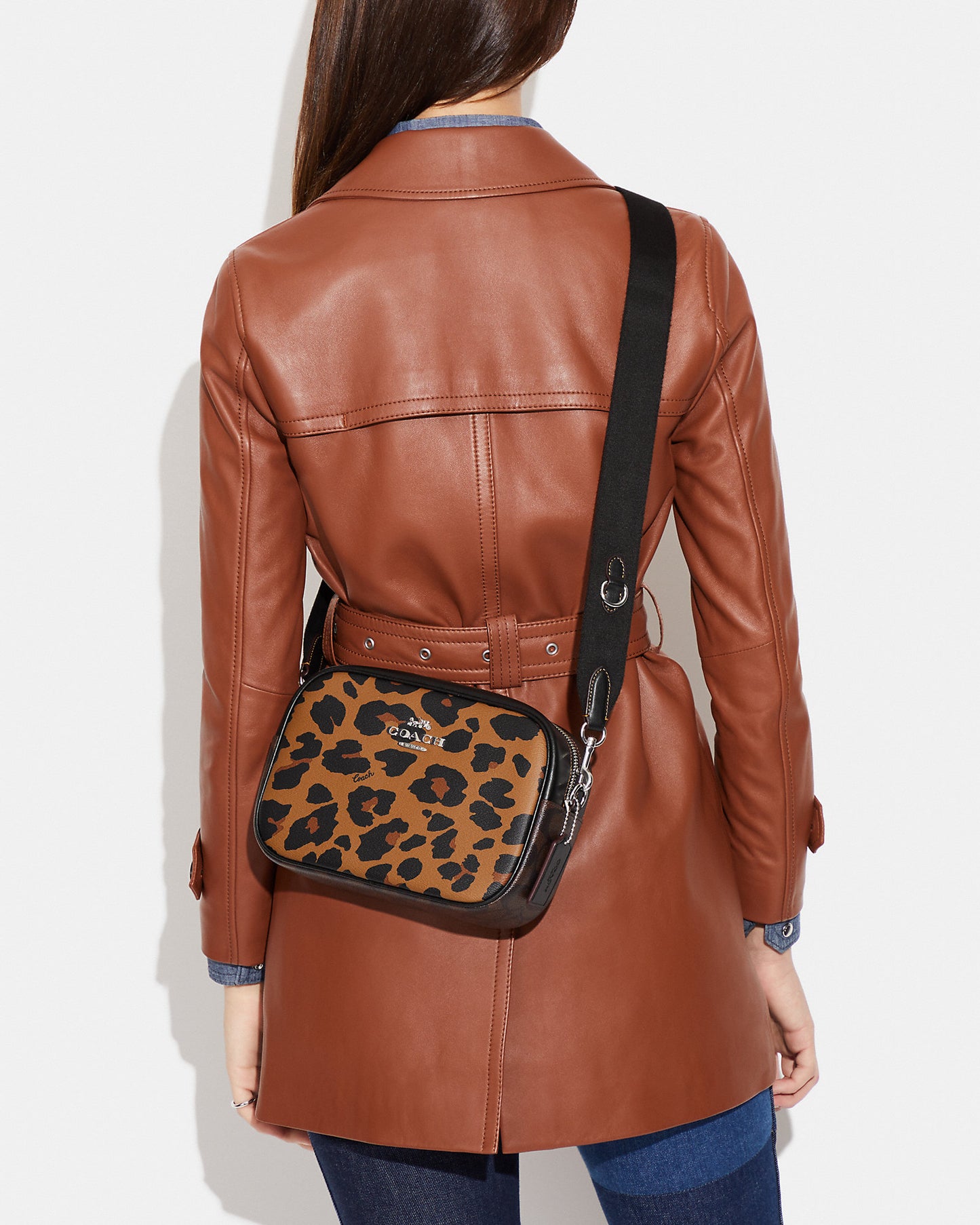 Coach Jamie Camera Bag In Signature Canvas With Leopard Print