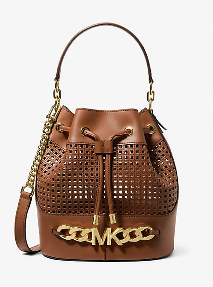 Devon Medium Perforated Leather Bucket Bag