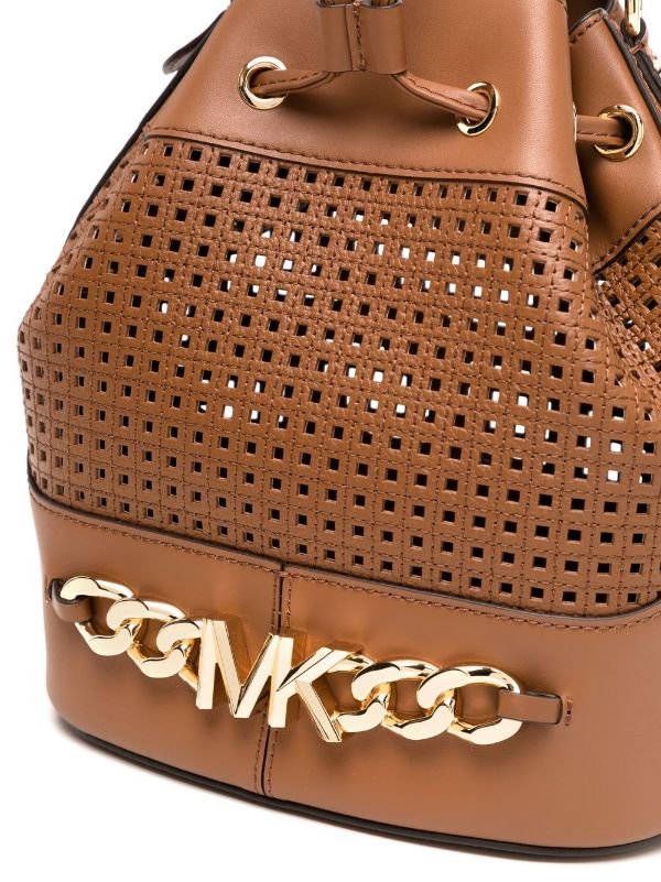 Devon Medium Perforated Leather Bucket Bag