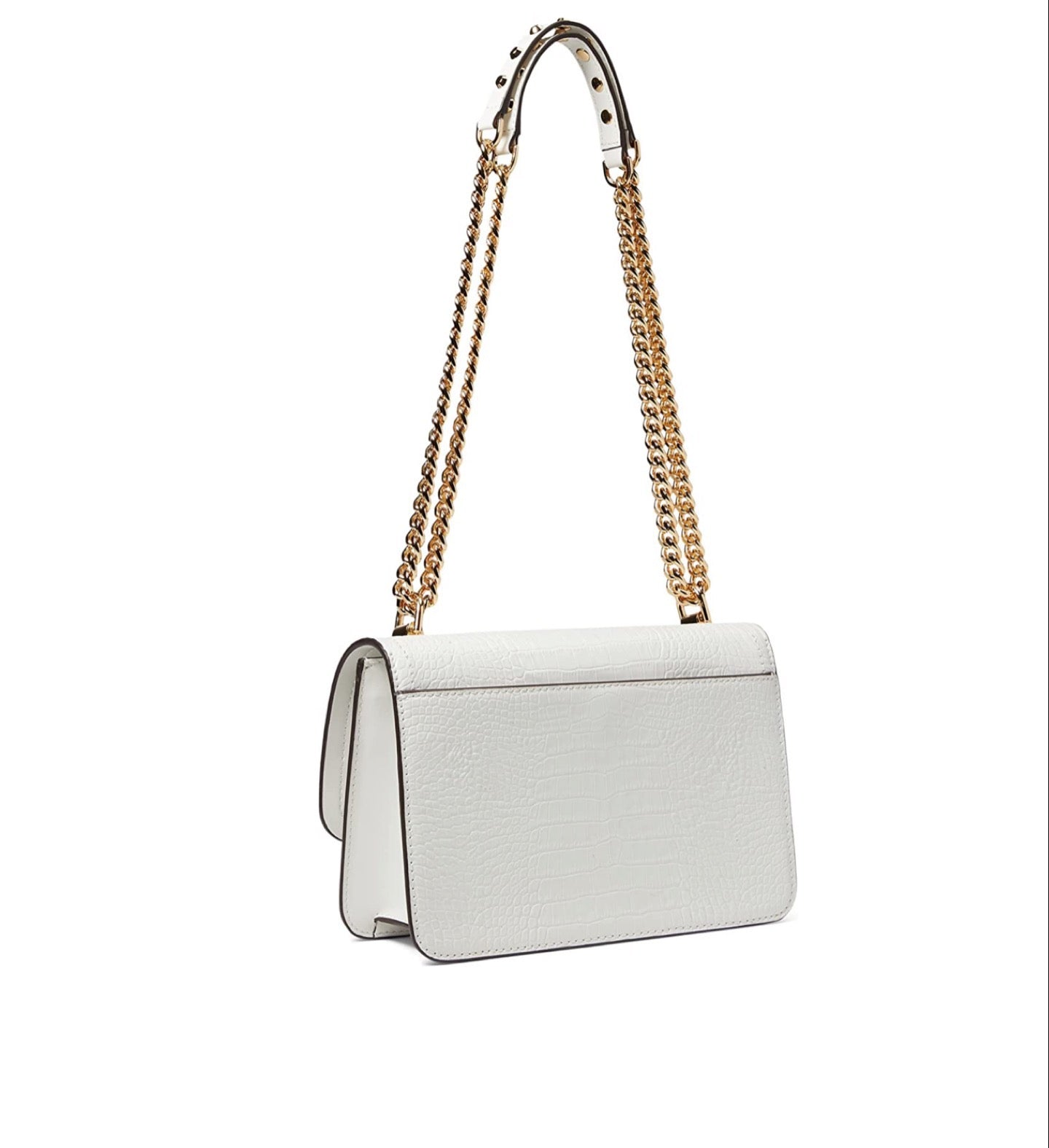 MICHAEL KORS Heather Large Studded Crocodile Embossed Leather Shoulder Bag