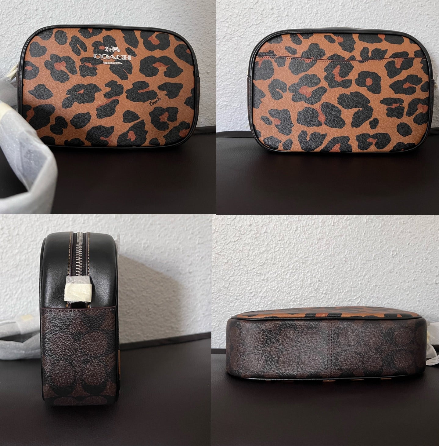 Coach Jamie Camera Bag In Signature Canvas With Leopard Print