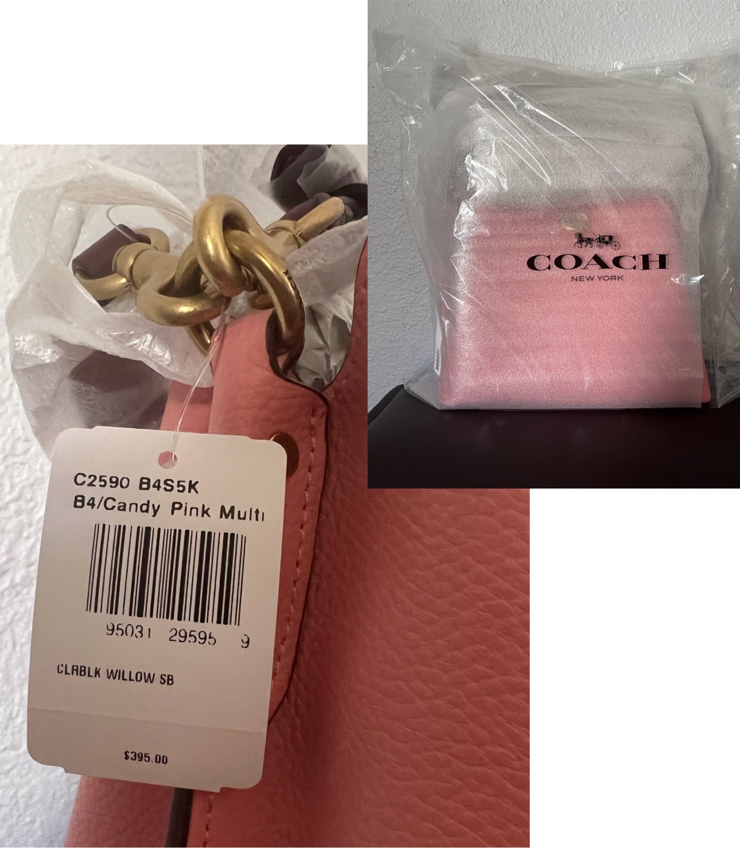 Coach Willow Leather Shoulder Bag In Colorblock Turnlock In Candy Pink