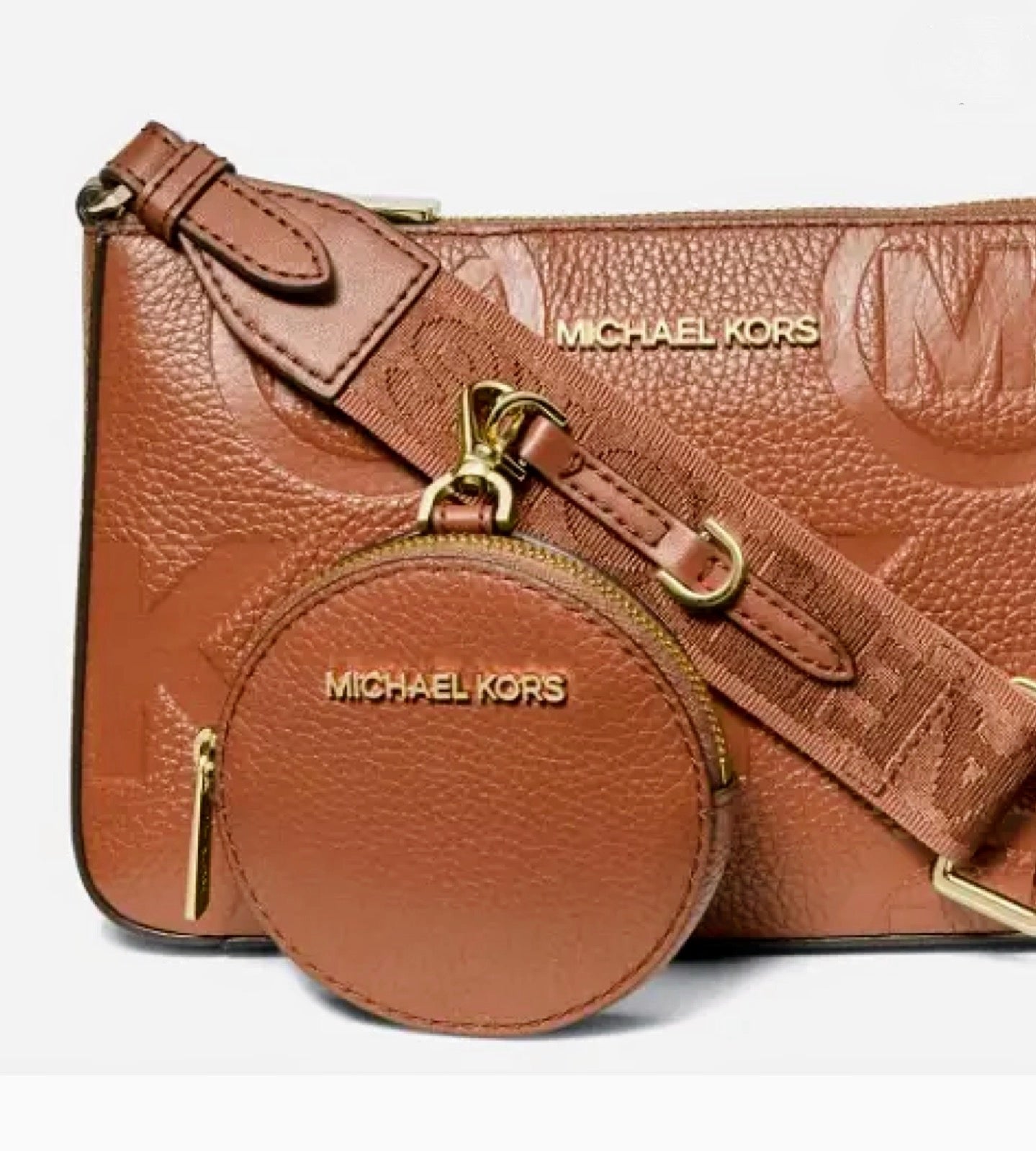 MICHAEL KORS Jet Set Logo Leather Crossbody Bag With Case for Apple Airpods Pro®