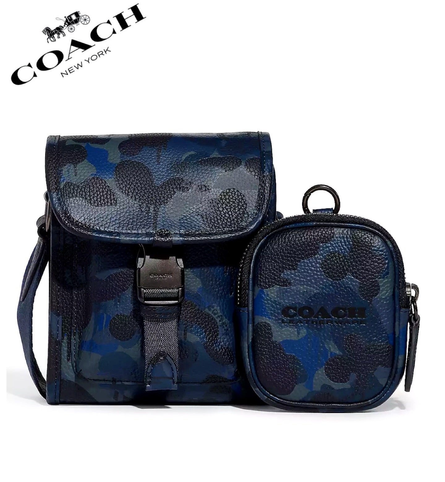 NWT COACH Charter North/South Crossbody With Hybrid Pouch With Camo Print