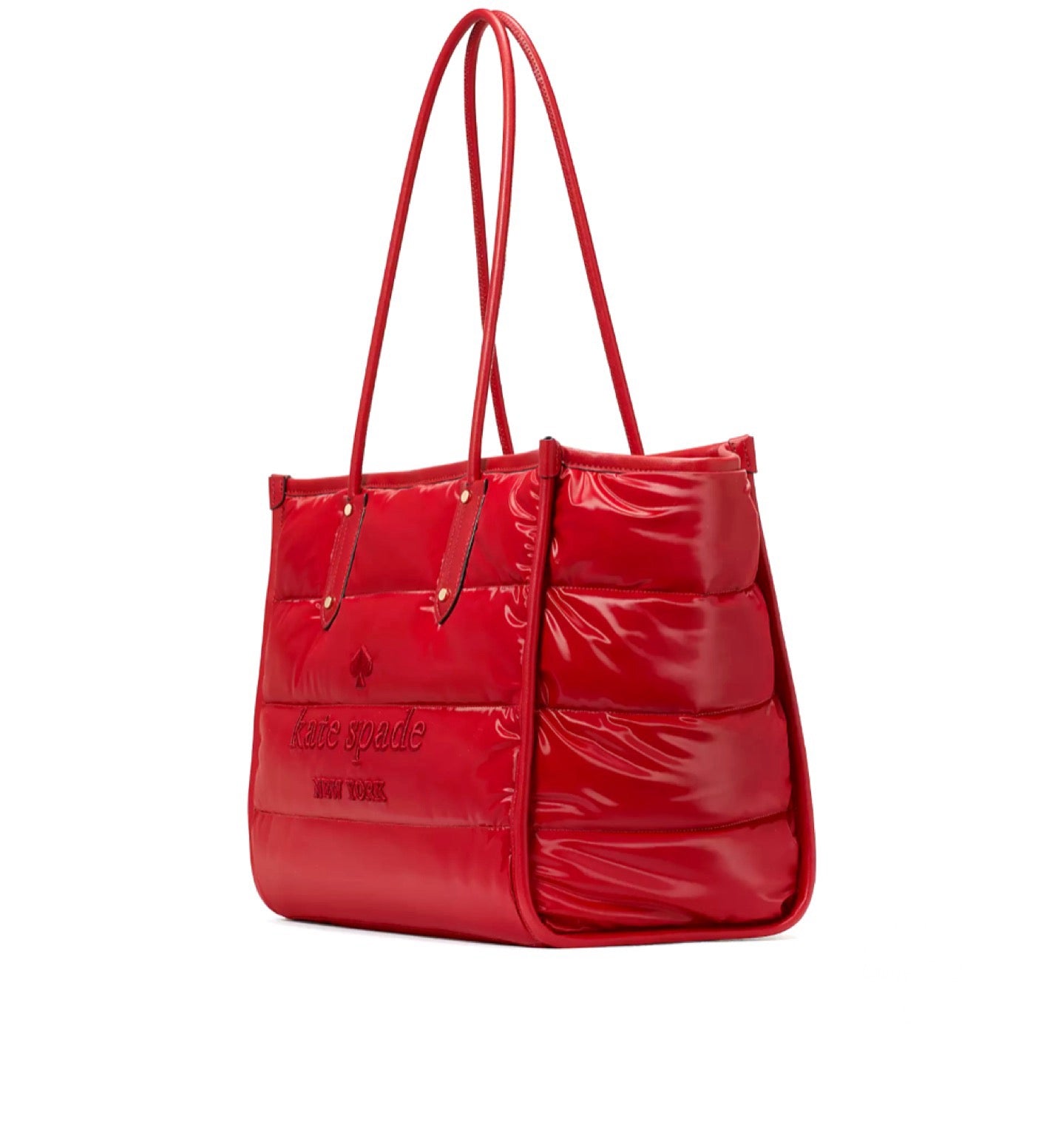 NWT KATE SPADE Ella Extra Large Tote Puffy Nylon Shoulder Bag in Candied Cherry