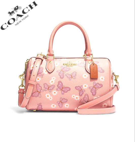 Coach Rowan Satchel With Lovely Butterfly Print