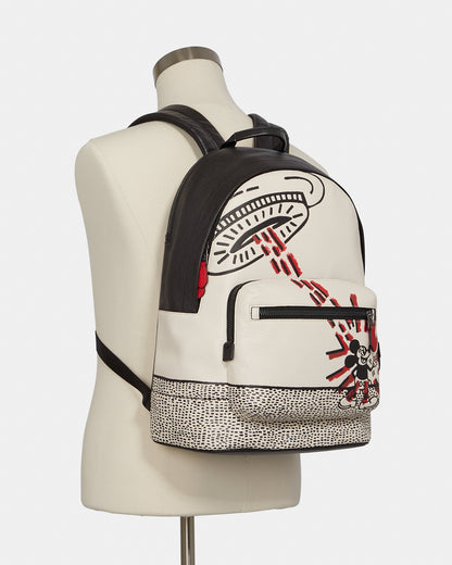 COACH Disney Mickey Mouse X Keith Haring West Backpack