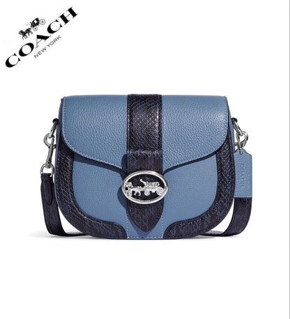 Coach Georgie Saddle Bag With Snake-Embossed Leather