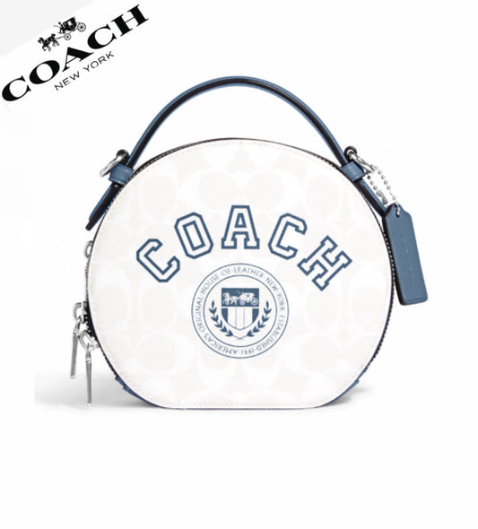 Coach Canteen Crossbody In Signature Canvas With Varsity Motif