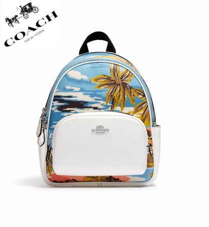Mini Court Backpack With Hawaiian Print