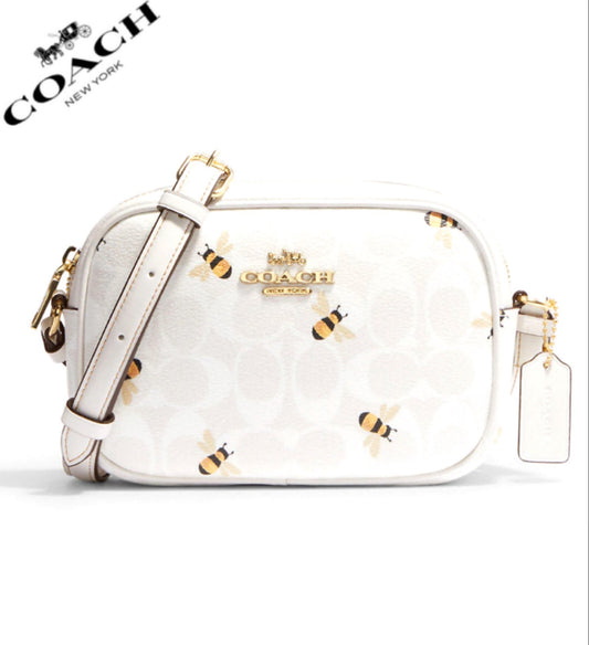 Coach Mini Jamie Camera Bag In Signature Canvas With Bee Print