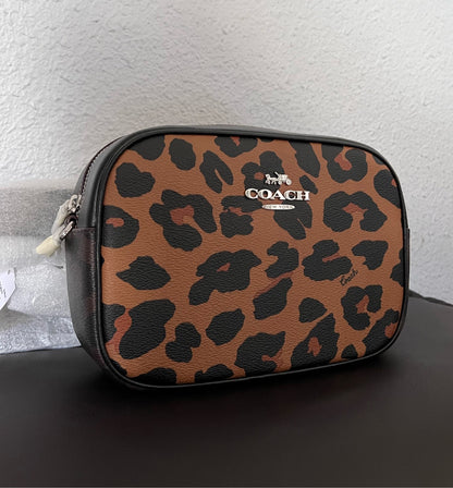 Coach Jamie Camera Bag In Signature Canvas With Leopard Print