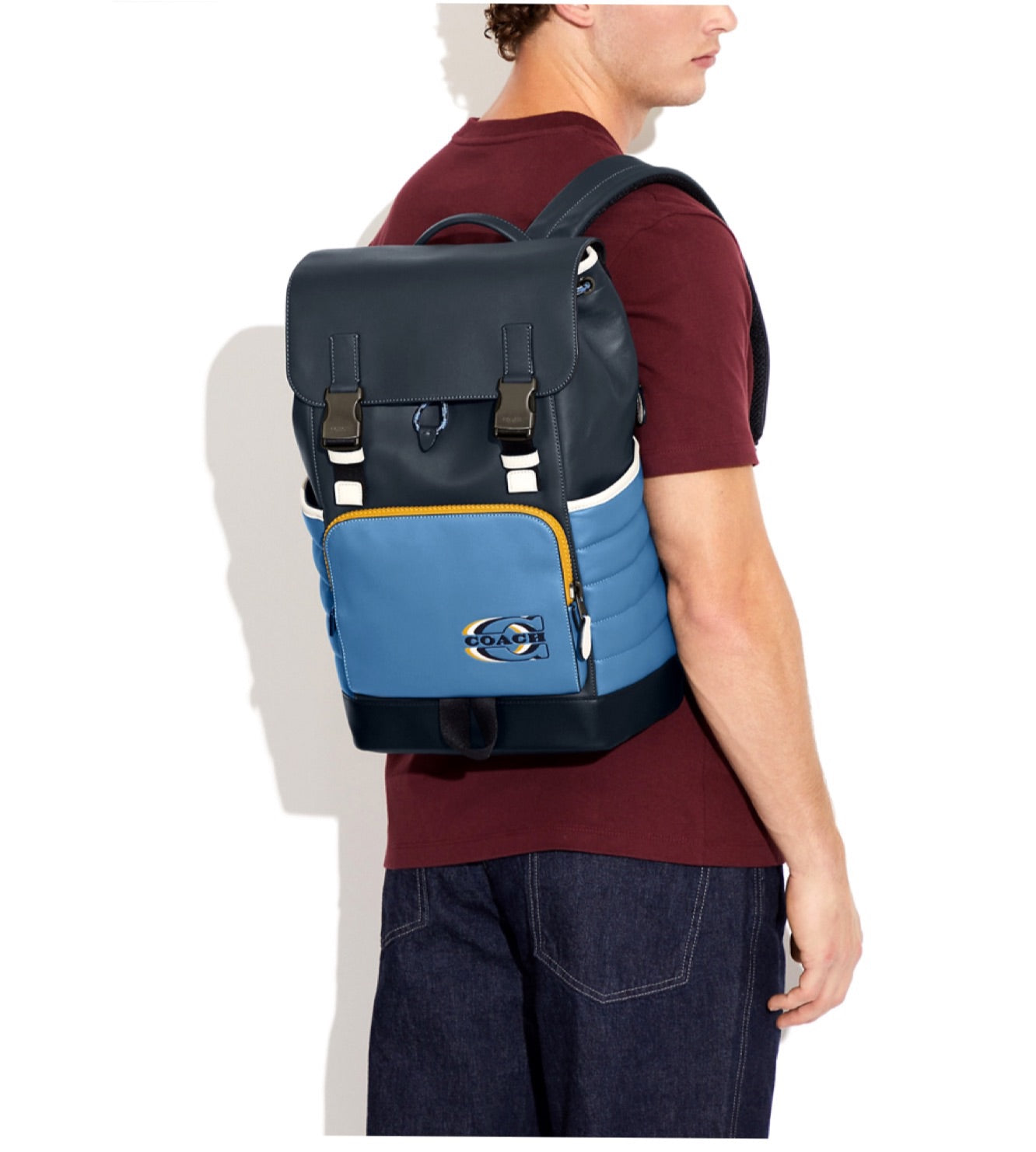 Coach Track Backpack With Quilting And Coach Stamp