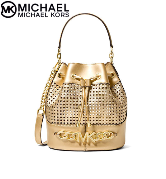 MICHAEL MICHAEL KORS Devon Medium Perforated Leather Bucket Bag