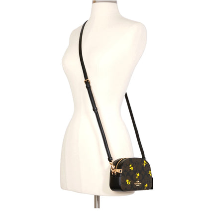 Coach X Peanuts Mini Serena Crossbody In Signature Canvas With Woodstock Print