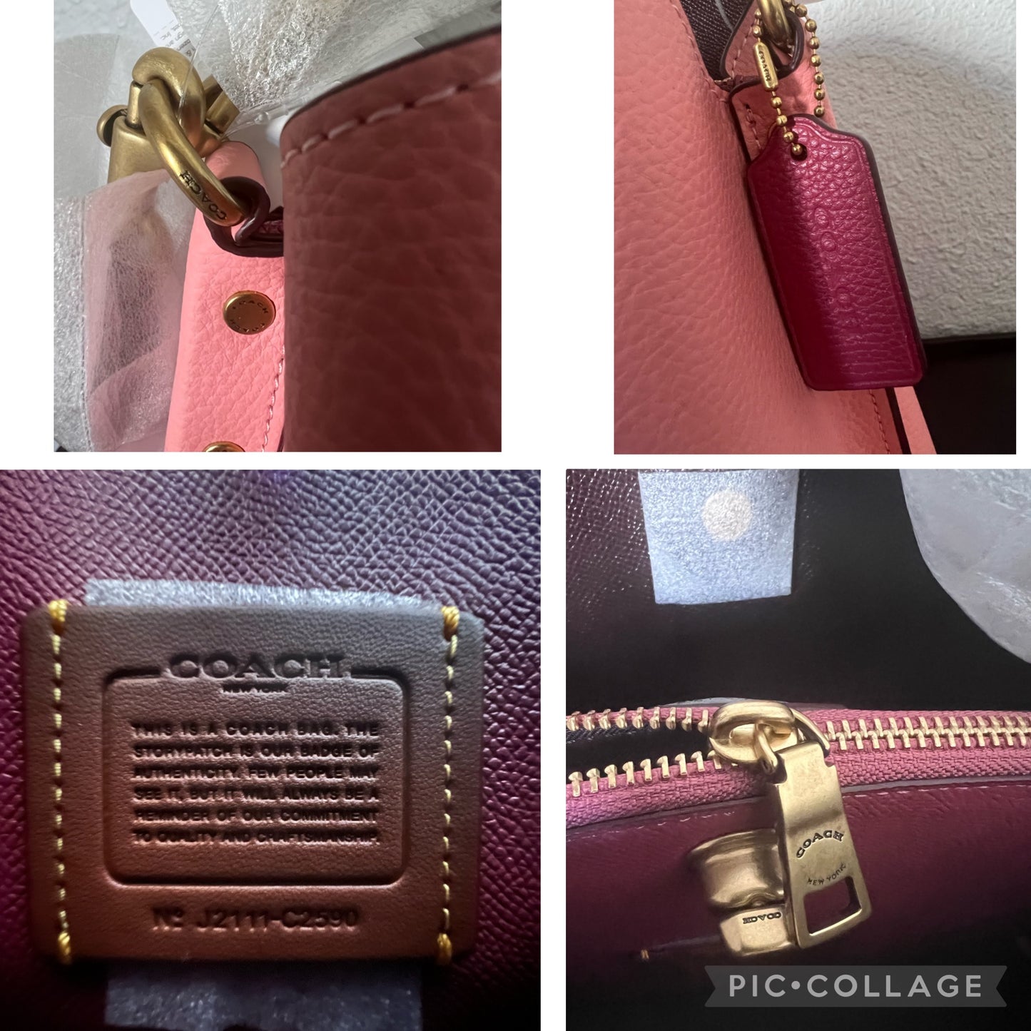 Coach Willow Leather Shoulder Bag In Colorblock Turnlock In Candy Pink