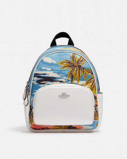 Mini Court Backpack With Hawaiian Print