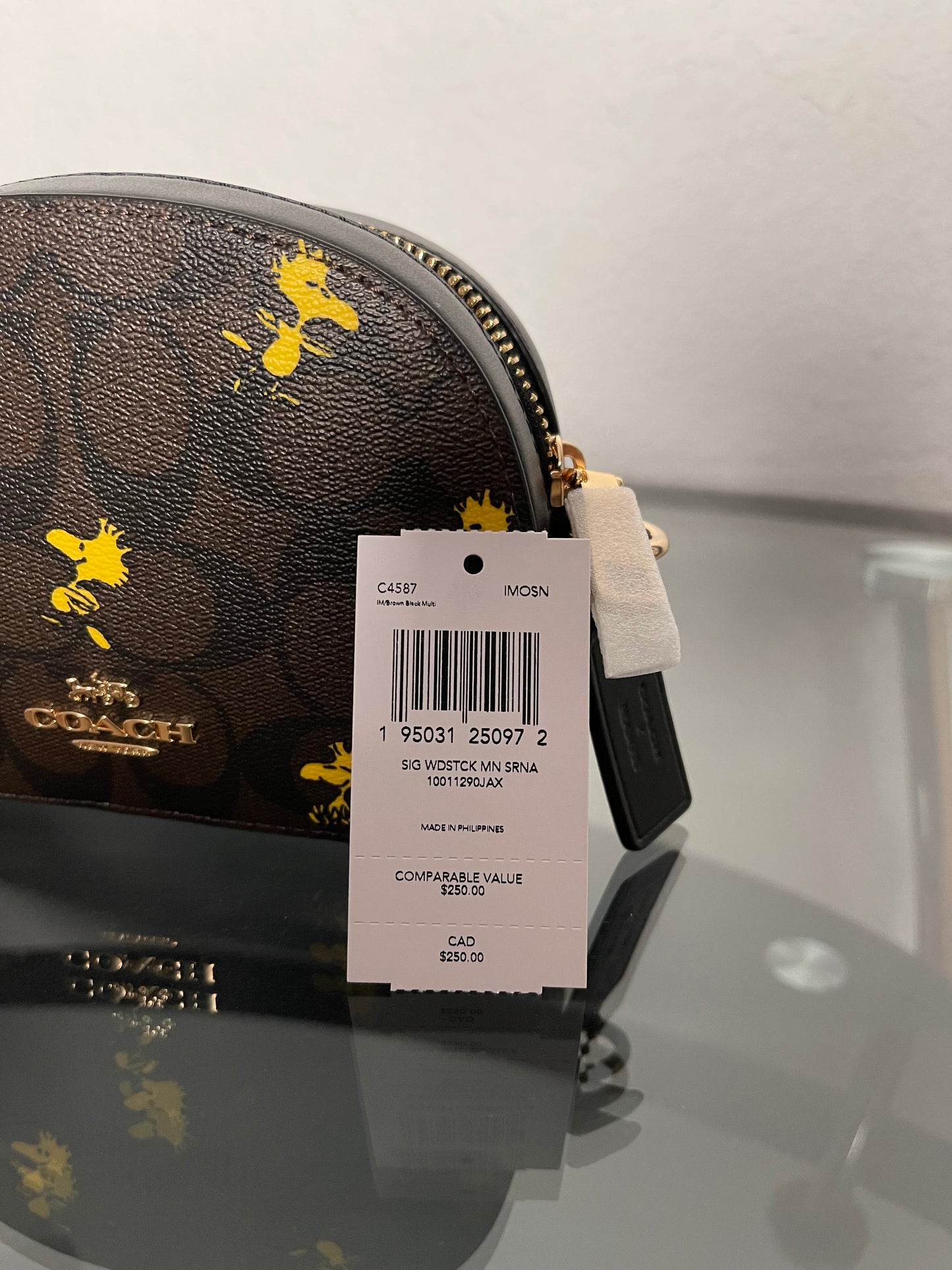 Coach X Peanuts Mini Serena Crossbody In Signature Canvas With Woodstock Print