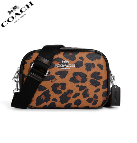 Coach Jamie Camera Bag In Signature Canvas With Leopard Print