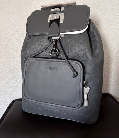 Coach Sullivan Leather Backpack In Signature Leather Gray