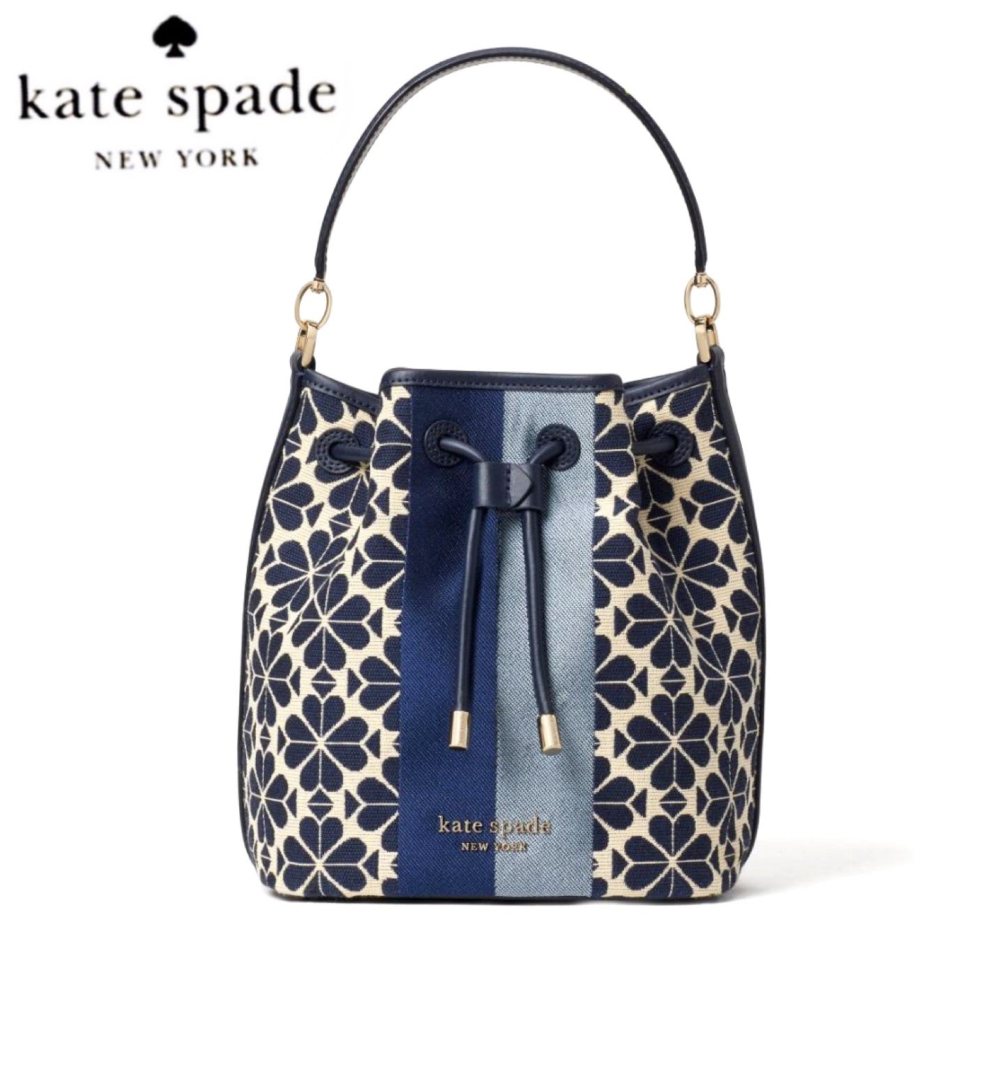 Kate Spade New York Spade Flower Jacquard Stripe Medium Bucket Bag