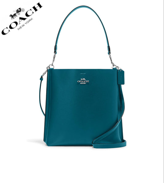 COACH Mollie Bucket Bag Leather Crossbody In Turquoise