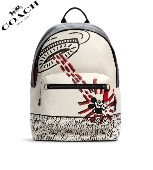 COACH Disney Mickey Mouse X Keith Haring West Backpack