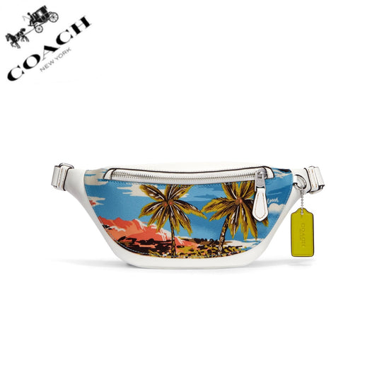 COACH Warren Mini Belt Bag With Hawaiian Print