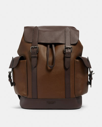 COACH Hudson Leather Backpack In Colorblock